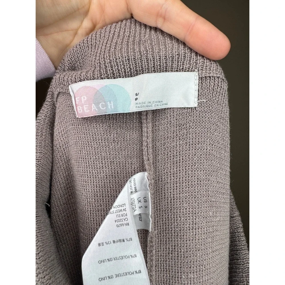 Free People Beach Mauve Knit Harem Pants Pleated Balloon Leg Trousers Small